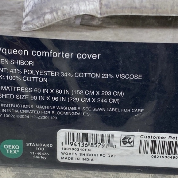 Hudson Park Collection Woven Shibori Silver Comforter Luxurious Bedding - Picture 2 of 3